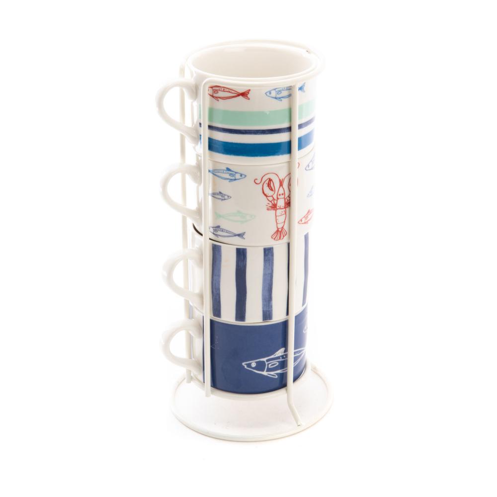 Coffret 4 tasses déjeuner Ariel, AMADEUS