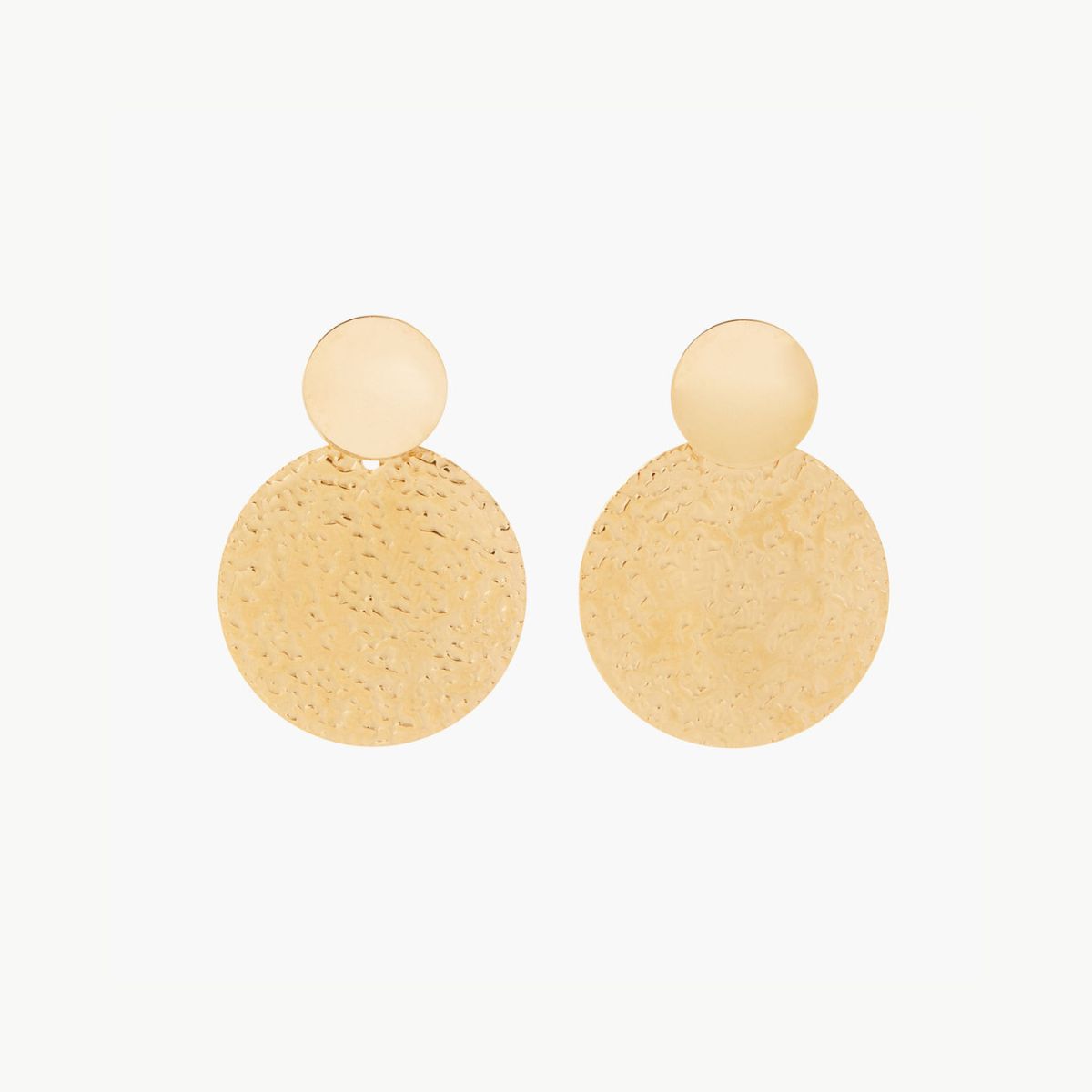 Boucles d'oreilles disque martelé acier inoxydable, BALABOOSTE
