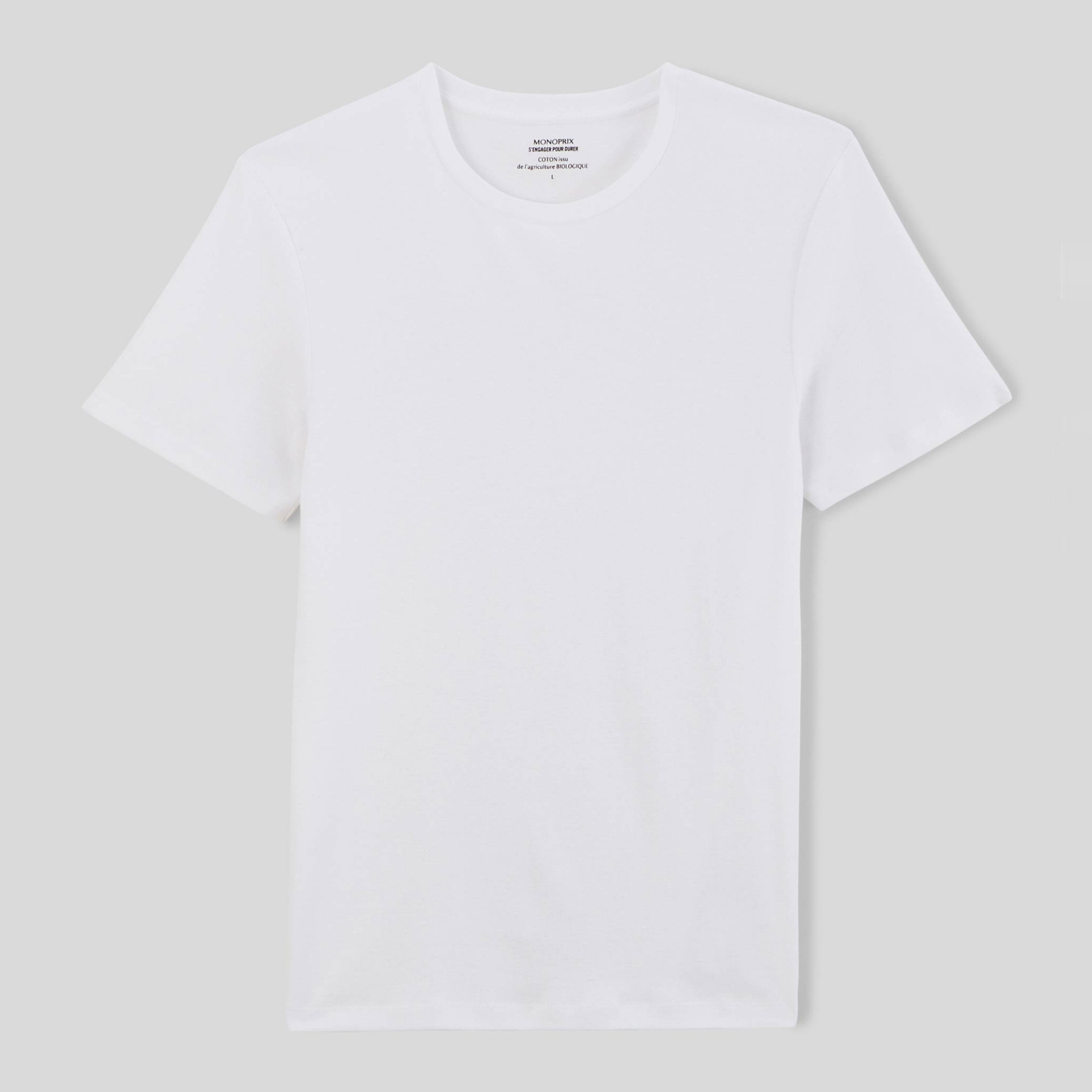 T-shirt col rond en coton BIO GOTS, MONOPRIX
