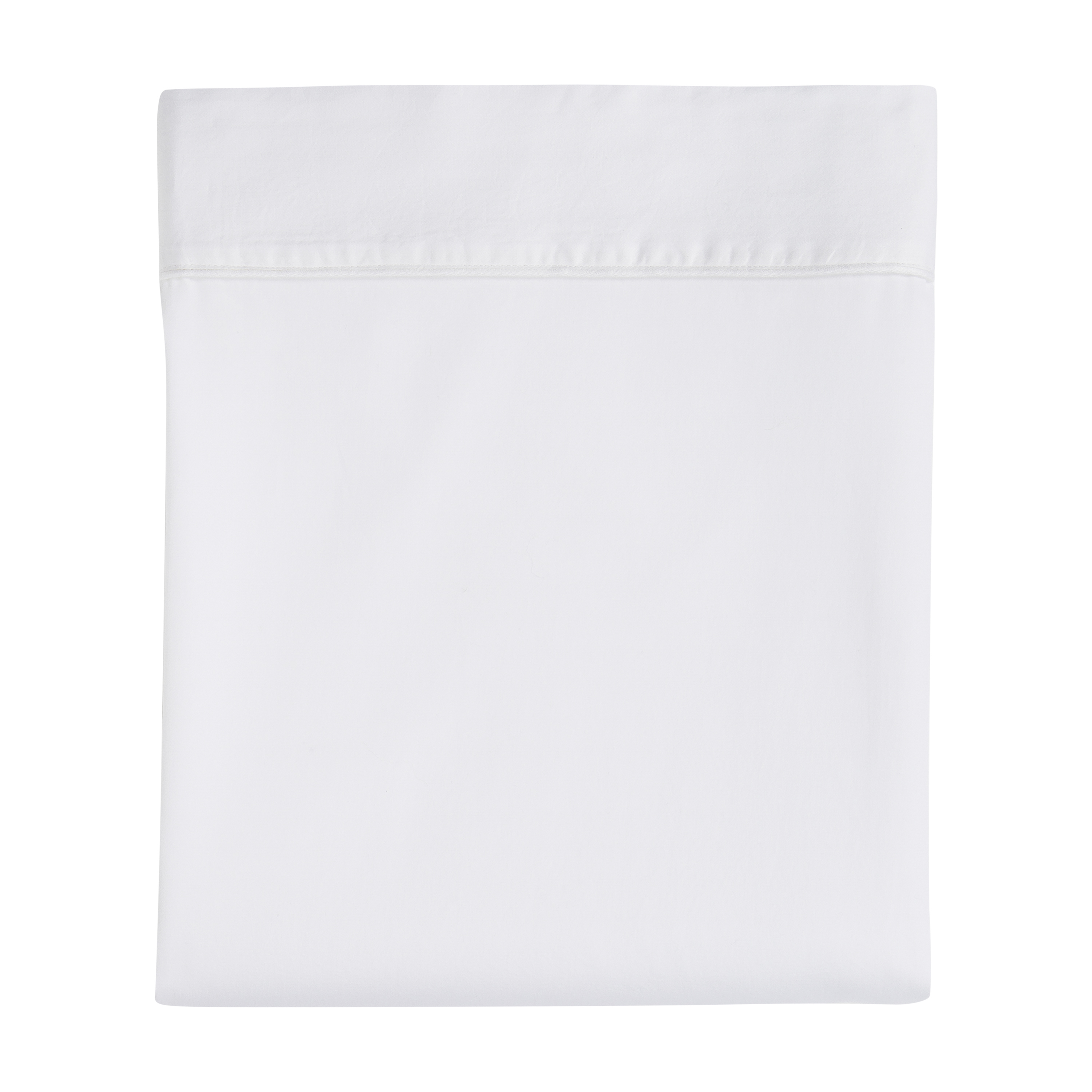 Drap plat en satin de coton lavé, NUIT SATINÉE, BLANC CERISE