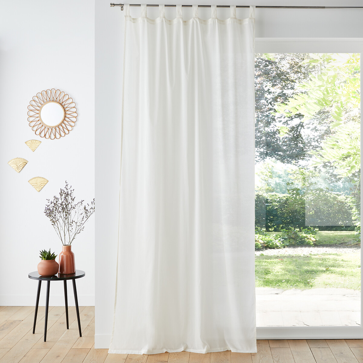 Scenario Tab Top Cotton Voile Curtain Panel