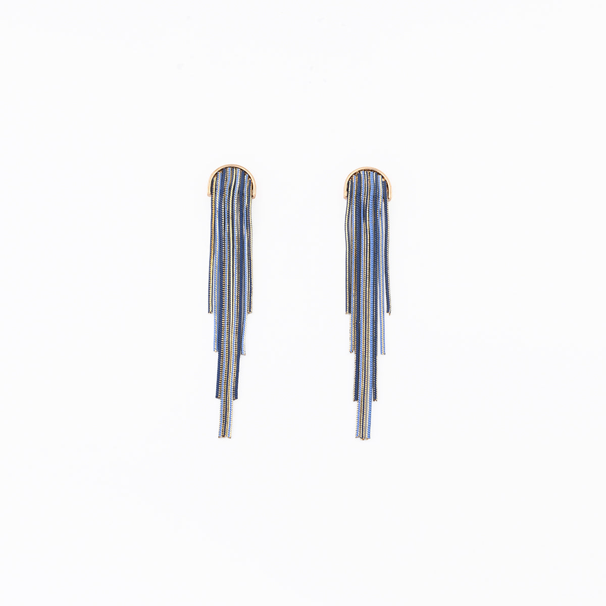 Boucles d'oreilles chaînes bleues, BALABOOSTE
