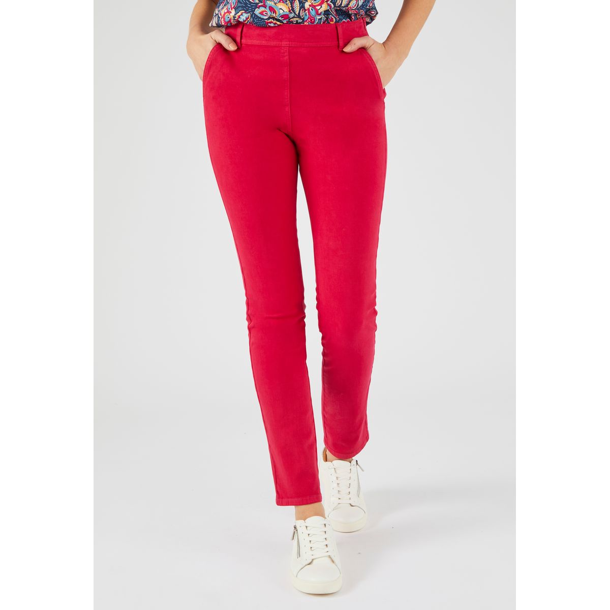 Pantalon femme de couleur cerise La Redoute