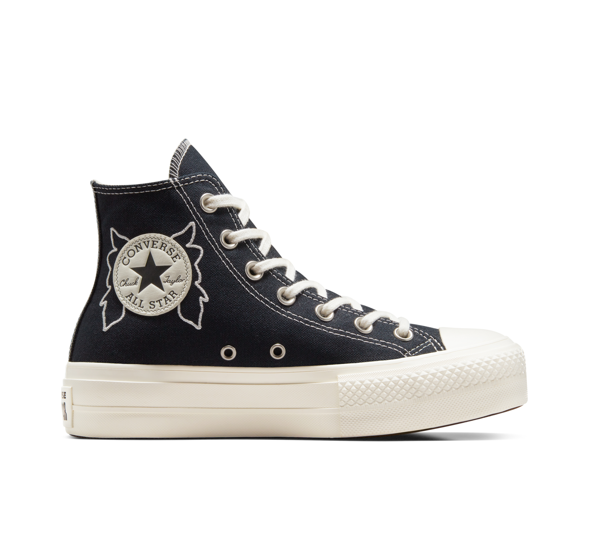 Converse noires hautes plateforme online