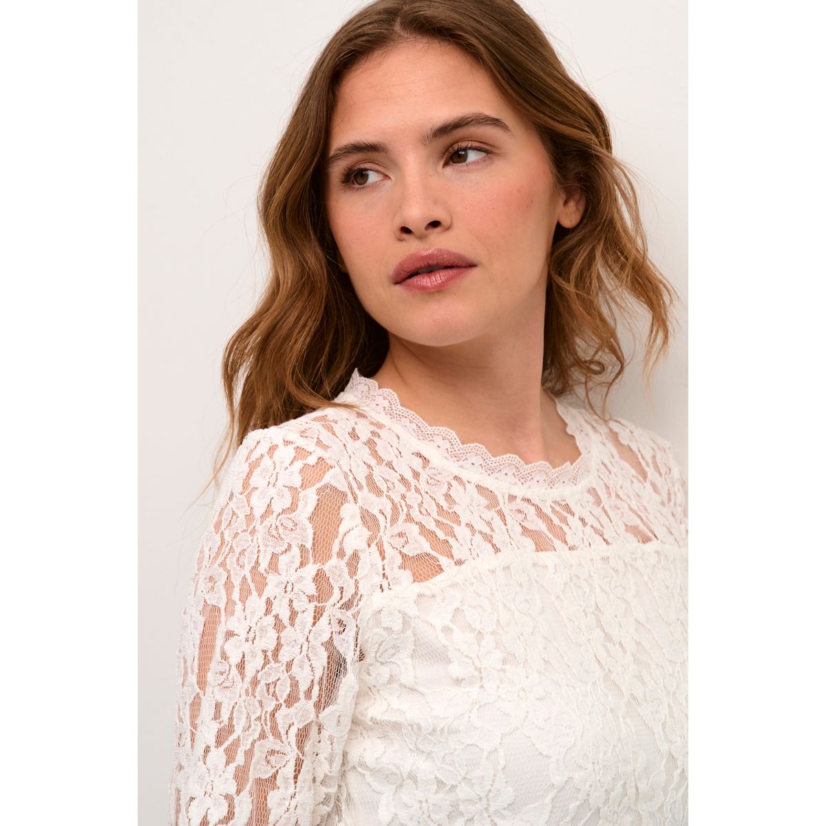 Blouse Dirndl Femme Dentelle - Manches Courtes, Col V, Translucide - Pour Oktoberfest, Fête, Costume Bavarois - 4