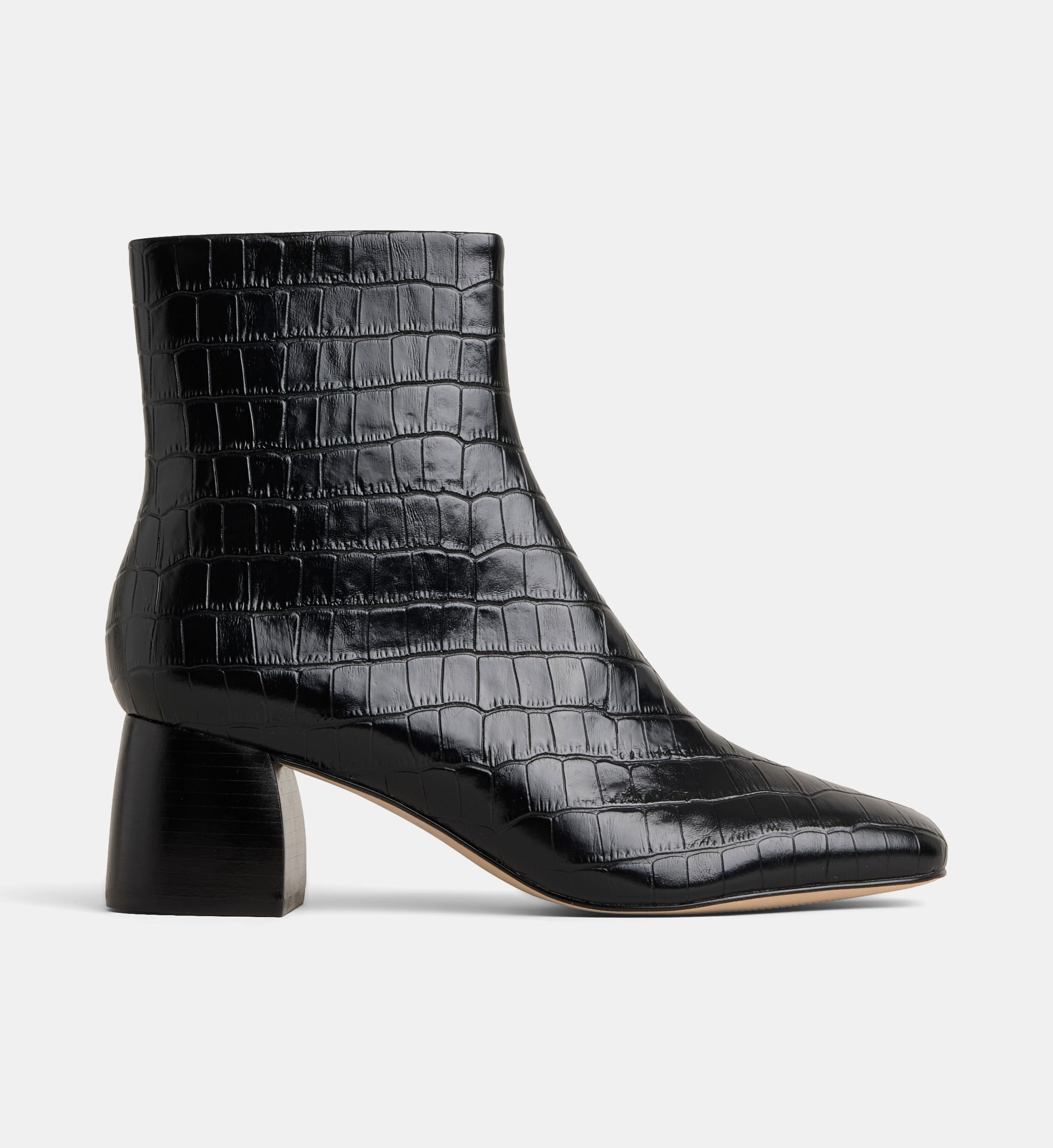 Bottines à talons catherine cuir façon croco, GALERIES LAFAYETTE