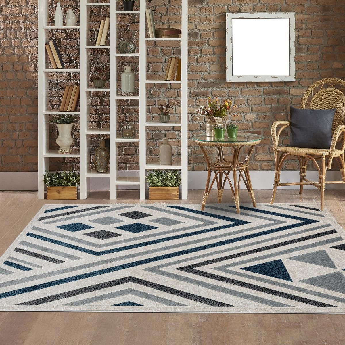 Tapis salon SOLGA F Multicolore 120x160 OEKO TEX® en polyester doux et  soyeux