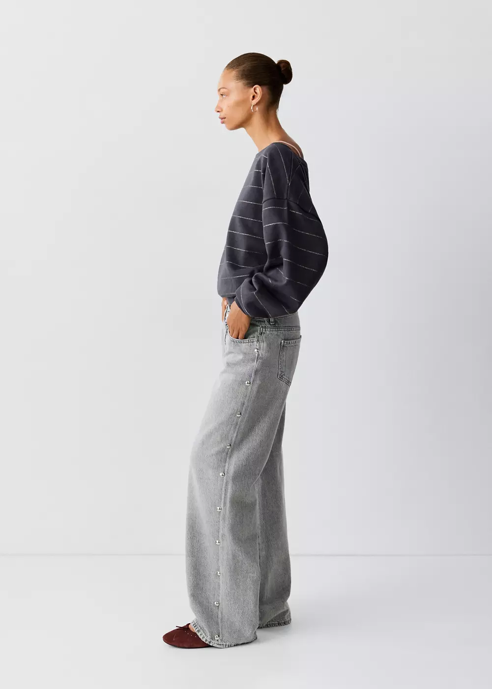 Jean straight-fit clouté, MANGO TEEN