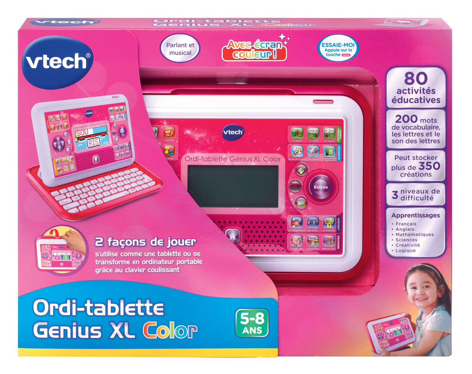 Ordinateur enfant Ordi-tablette Genius XL Color rose, VTECH