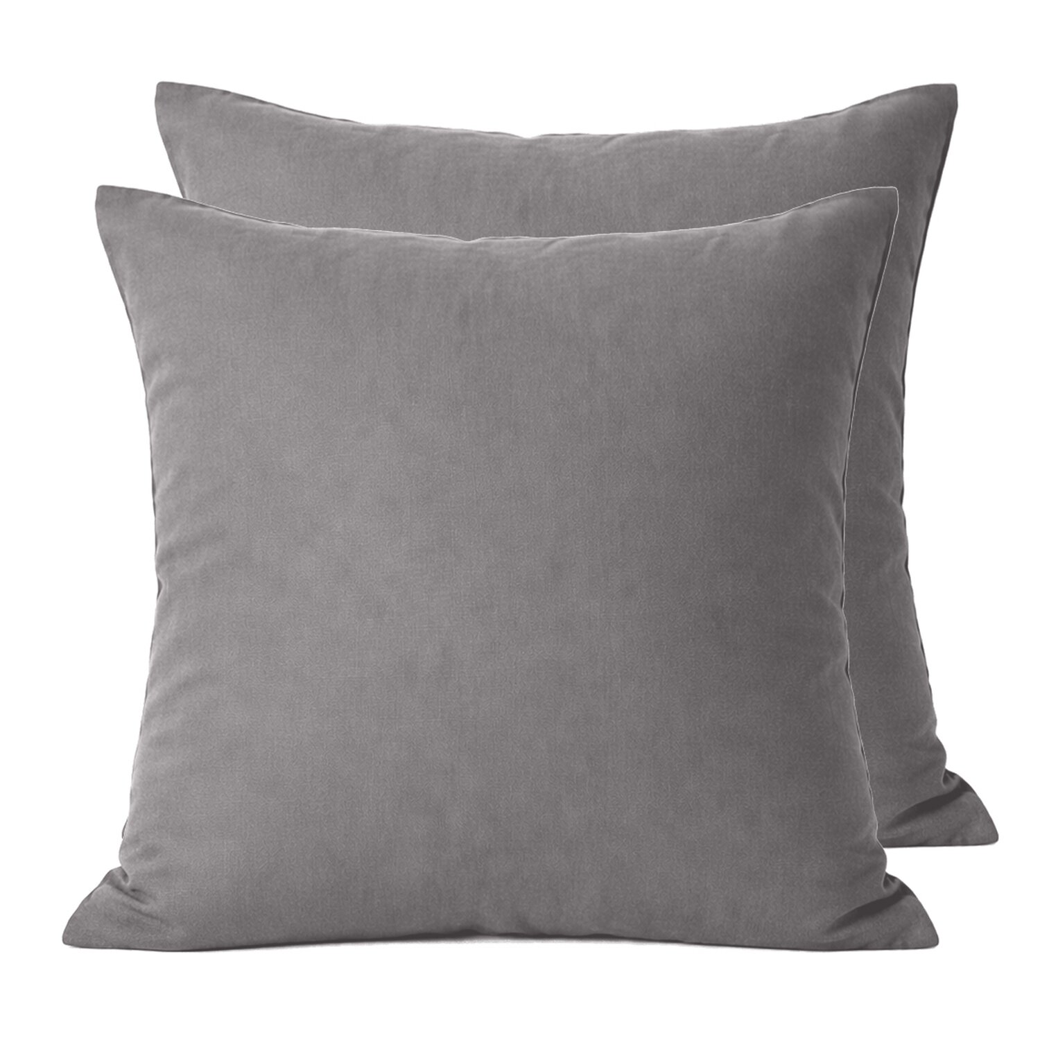 Lot de 2 taies d'oreiller en percale de coton uni, MURA, C DESIGN HOME TEXTILE