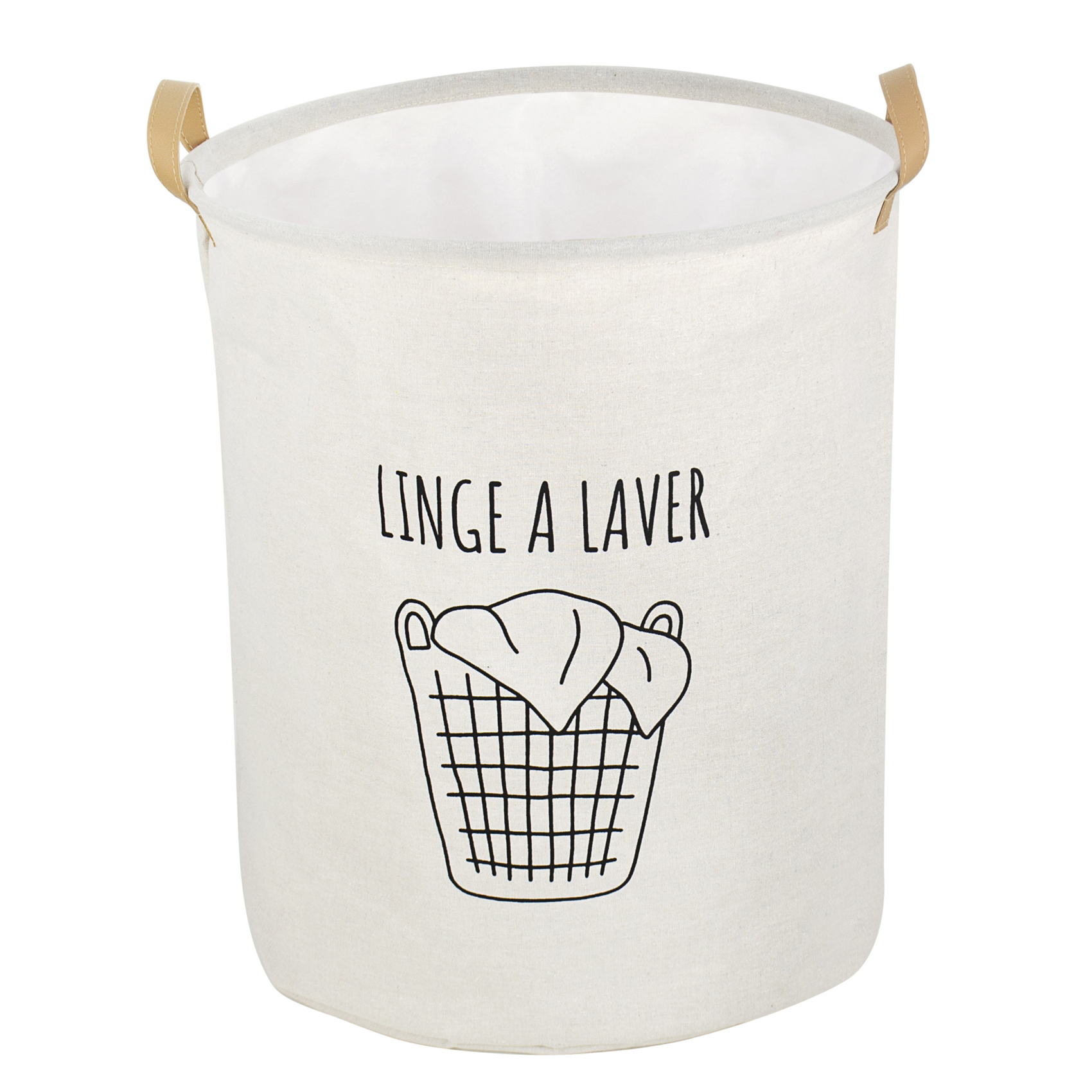 Panière à linge avec anses, HOME MAISON