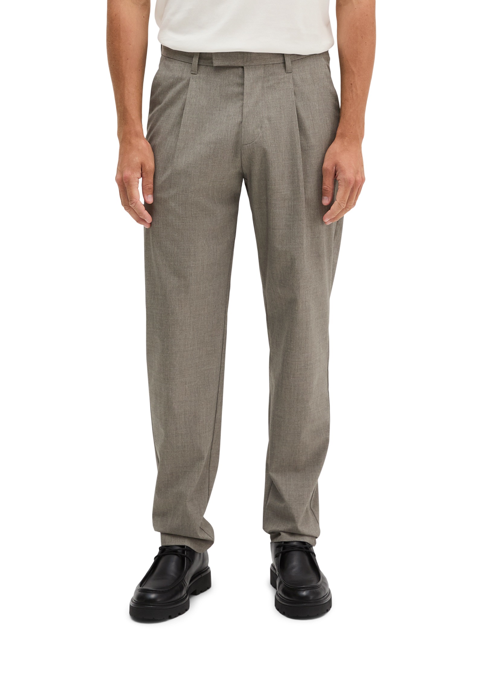 Pantalon modèle Belsbo à plis, coupe décontractée en mélange de laine estival, MARC O'POLO