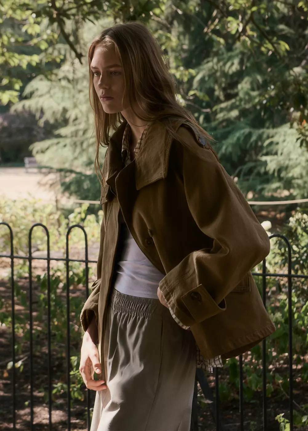Parka denim à col cheminée, MANGO