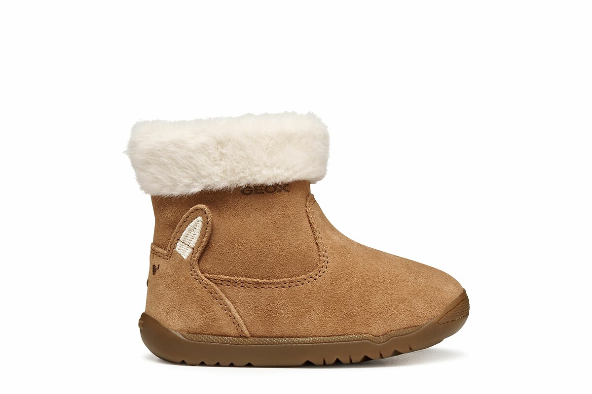 Kids Macchia Ankle Boots with Faux Fur Lining, GEOX