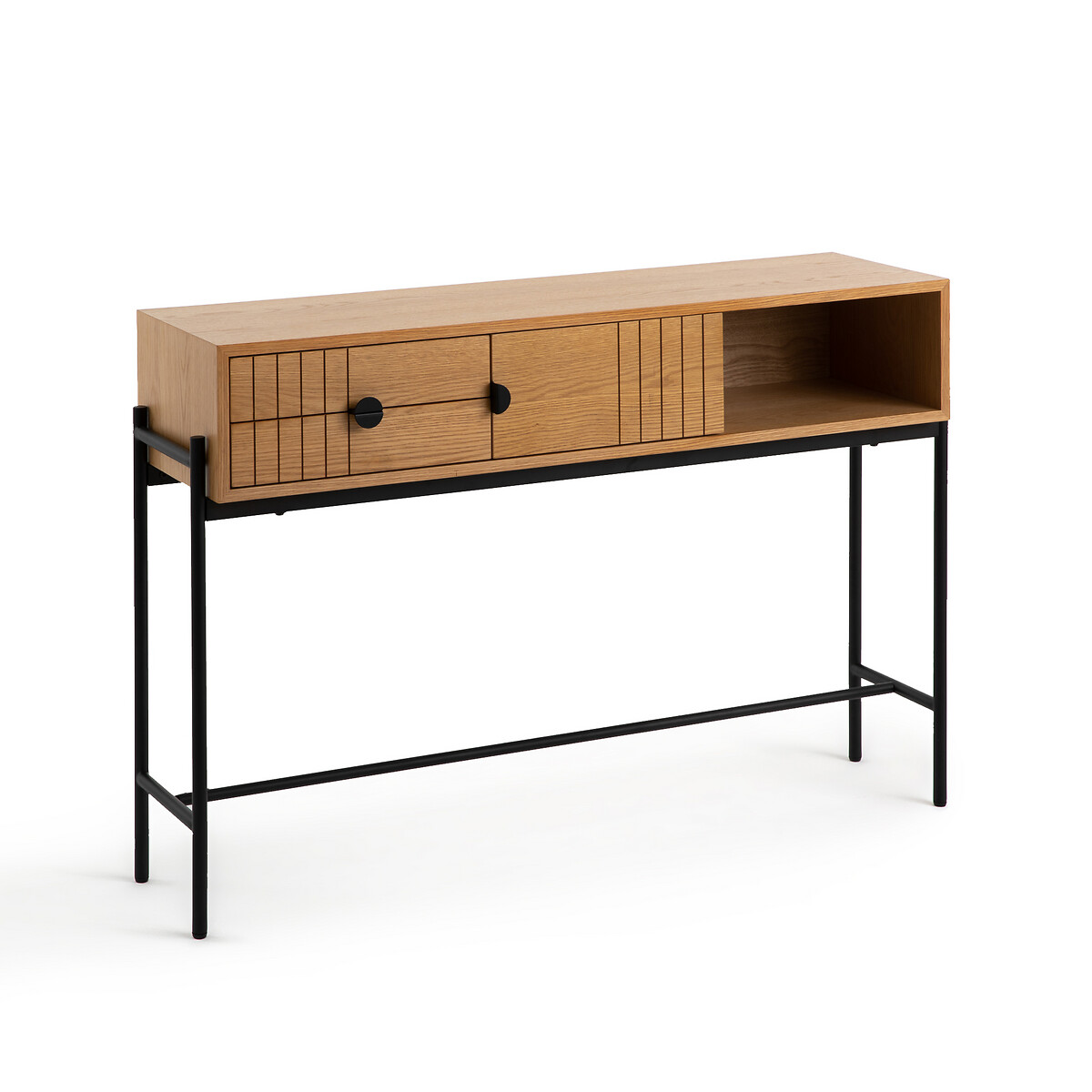 Clara Oak Console Table with Storage