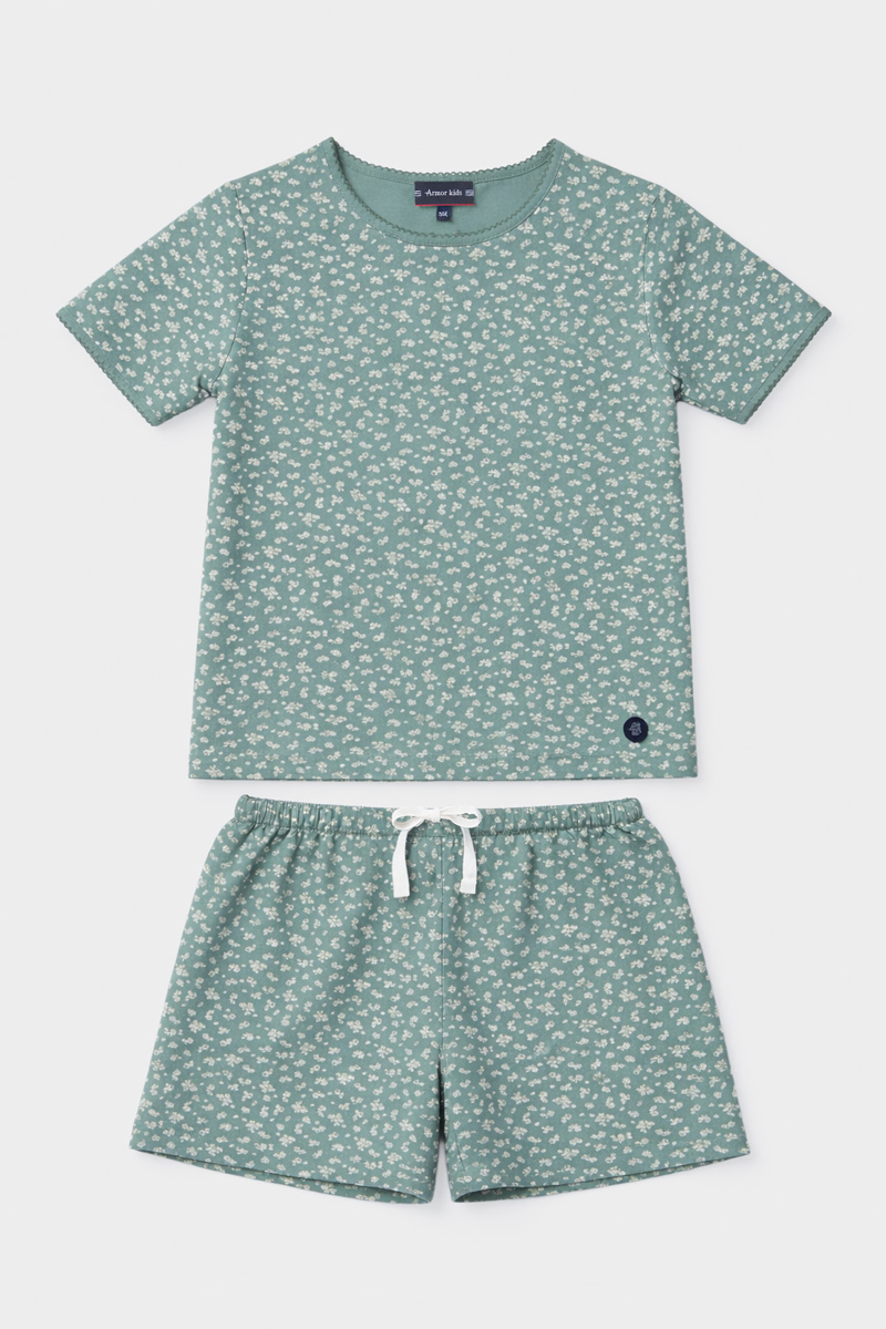 Pyjama short Kids fleurs - coton léger, ARMOR-LUX
