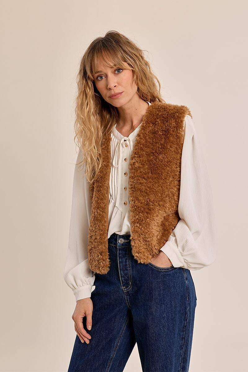 Gilet sans manches en sherpa, MOLLY BRACKEN