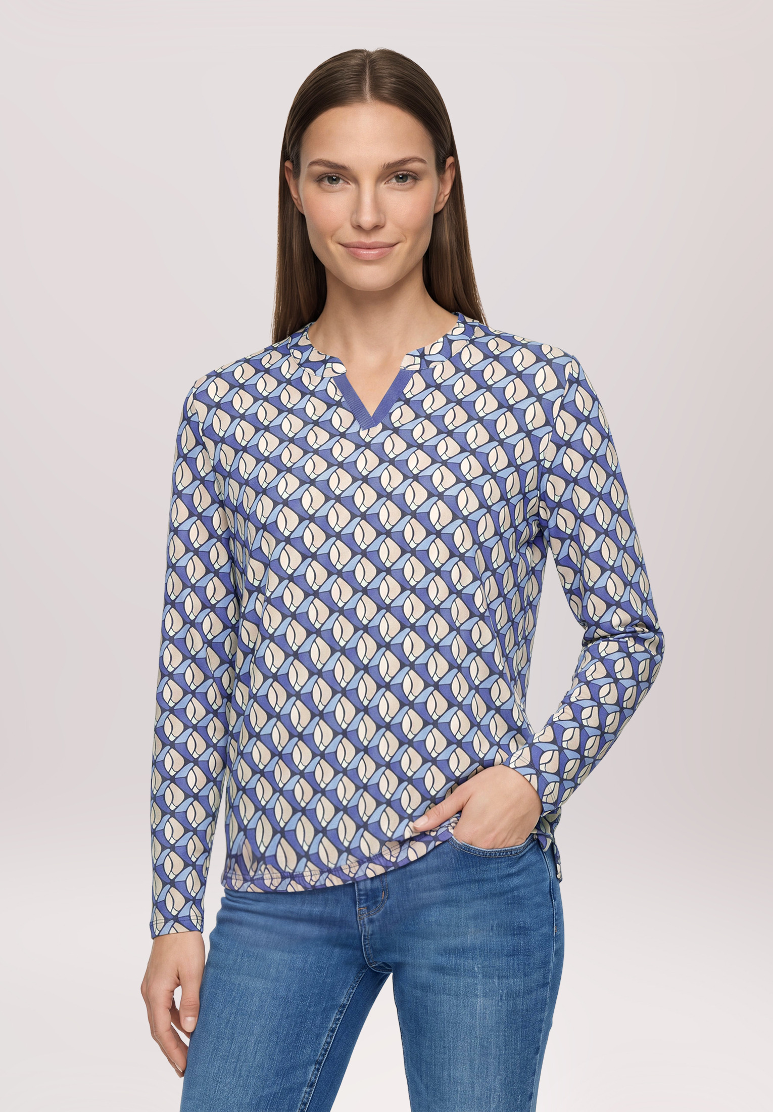 T-shirt façon blouse à imprimé, BETTY BARCLAY