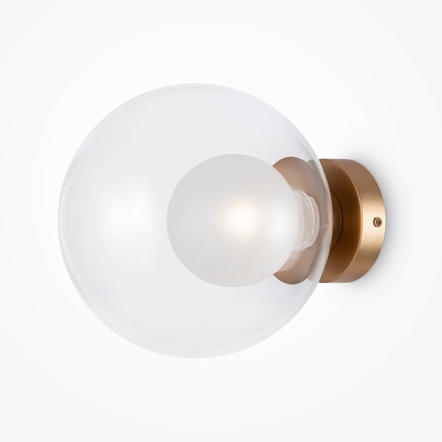 Applique globe en verre avec base or mat, 20 cm DELTONA, PIER IMPORT
