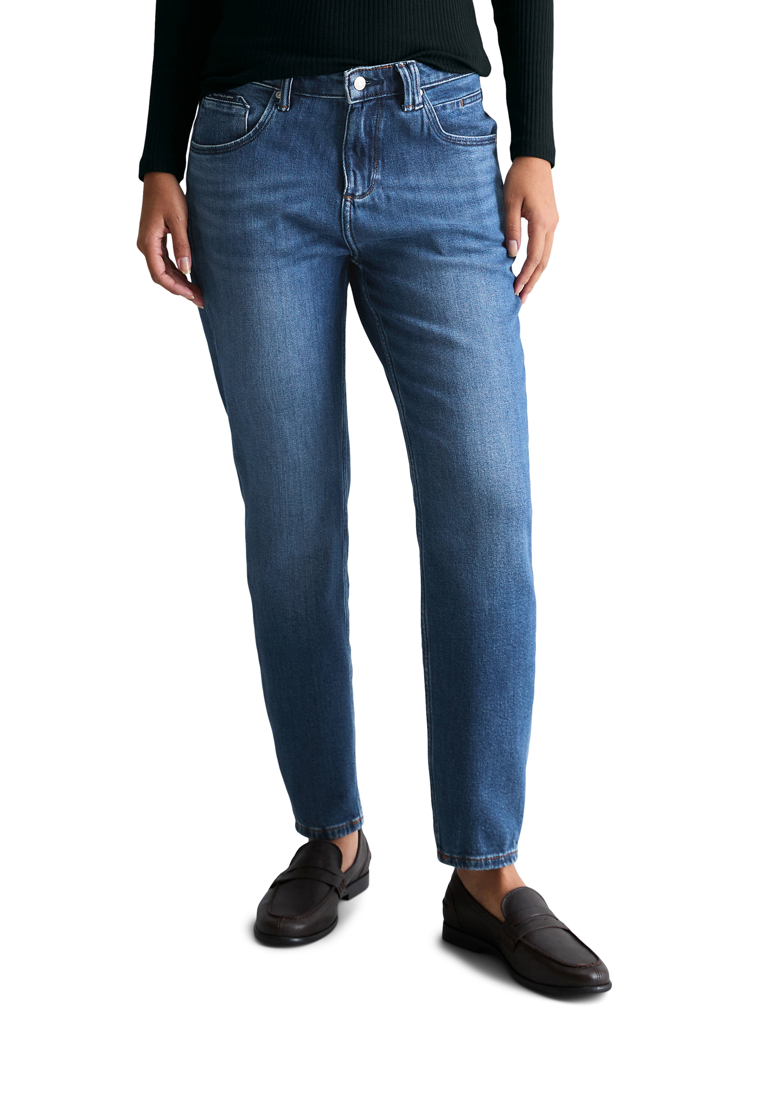 Jeans modèle Freja boyfriend cropped en mélange de coton organique, MARC O’POLO DENIM