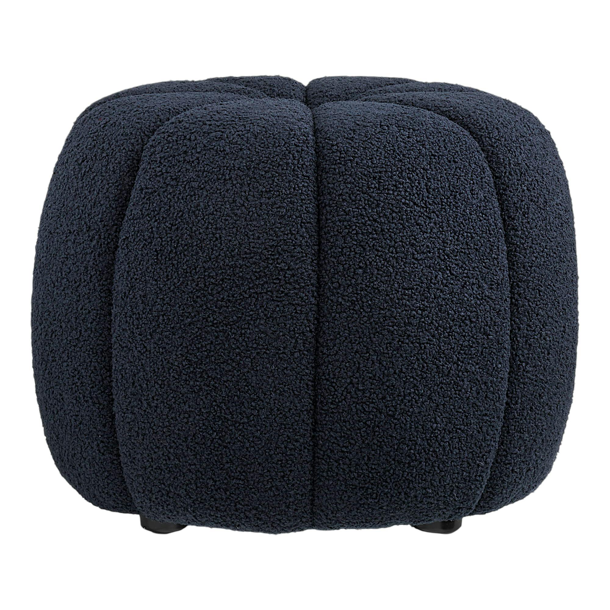Pouf bouclette bleu foncé design citrouille BERLIN, PIER IMPORT