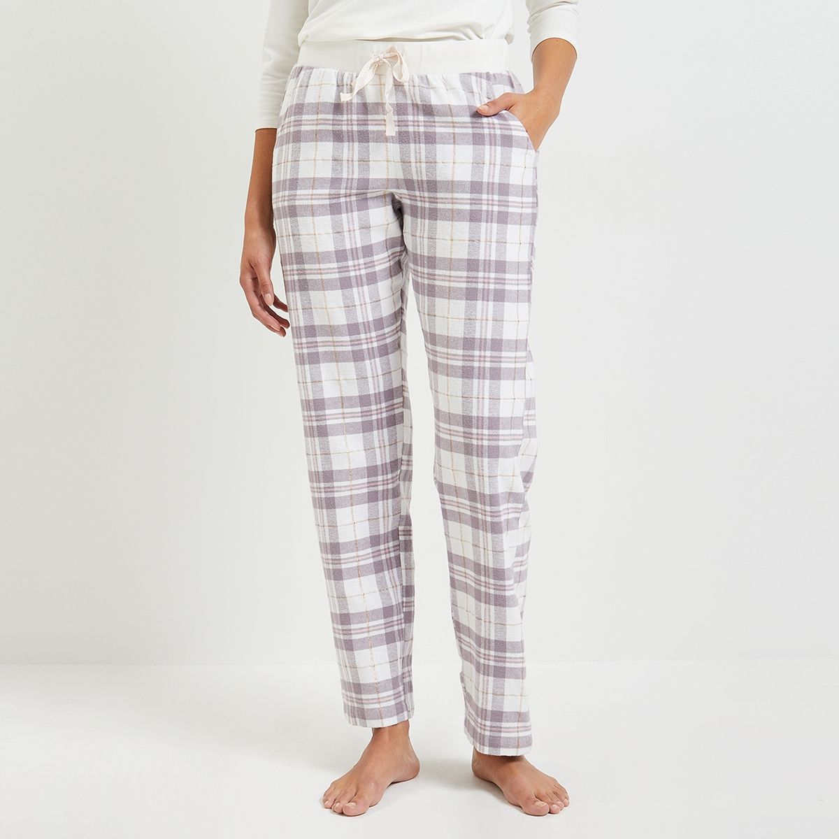 Pantalon pyjama carreaux blanc cassé ecru Grain De Malice La Redoute