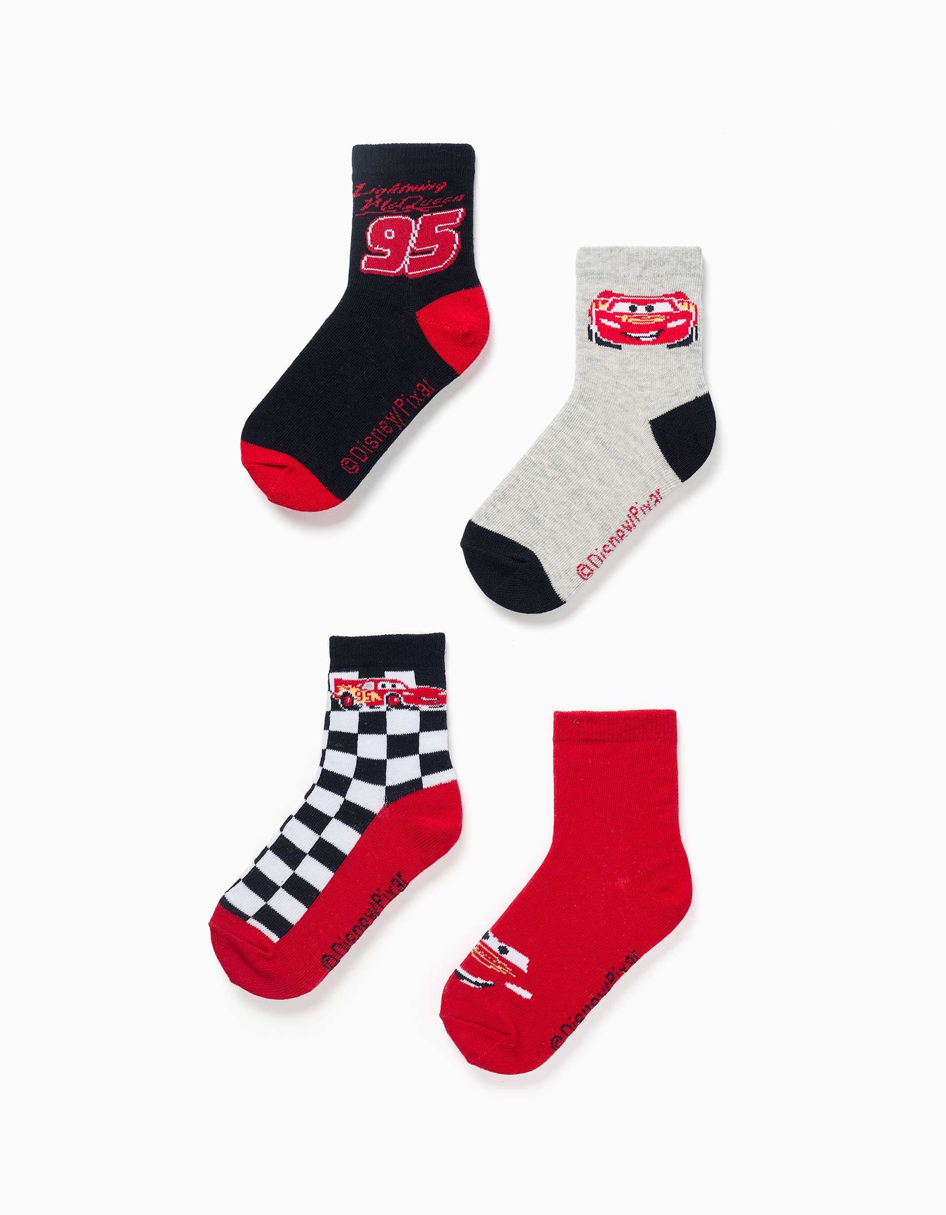 Lot de 4 paires de chaussettes avec Flash McQueen, ZIPPY
