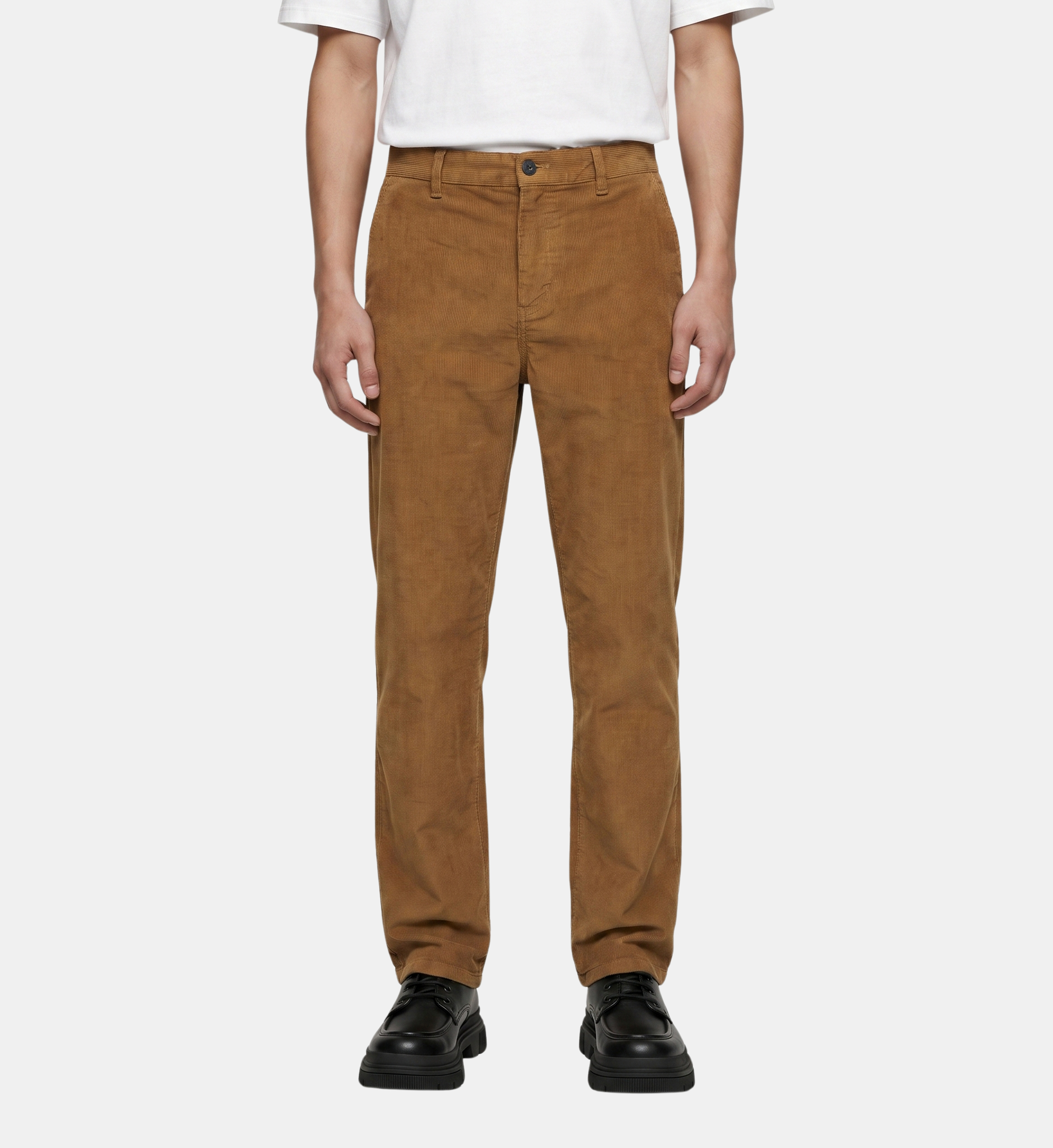 Pantalon droit tinokord velours milleraies coton, GALERIES LAFAYETTE