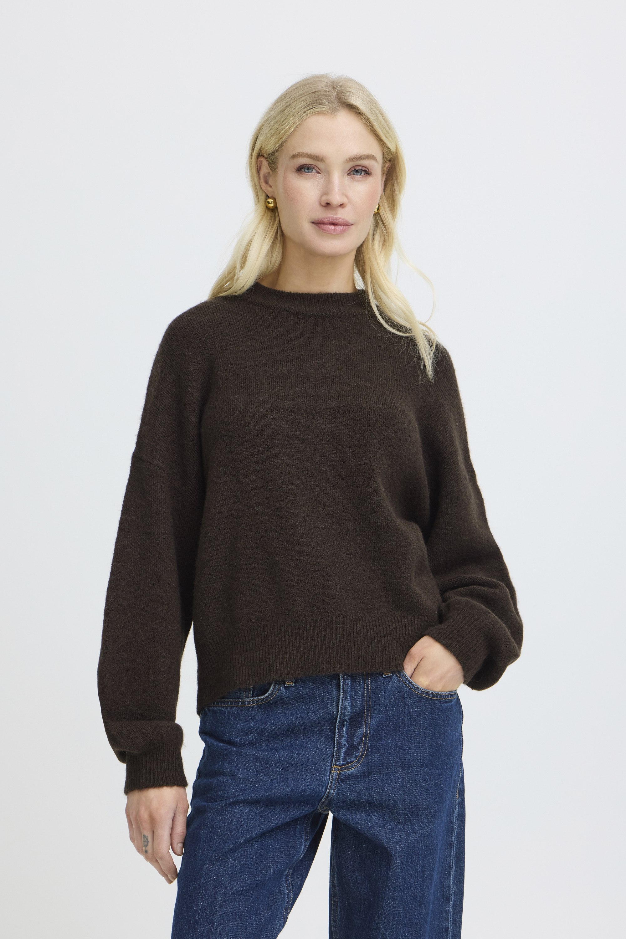 Pull en maille manches longues, B.YOUNG