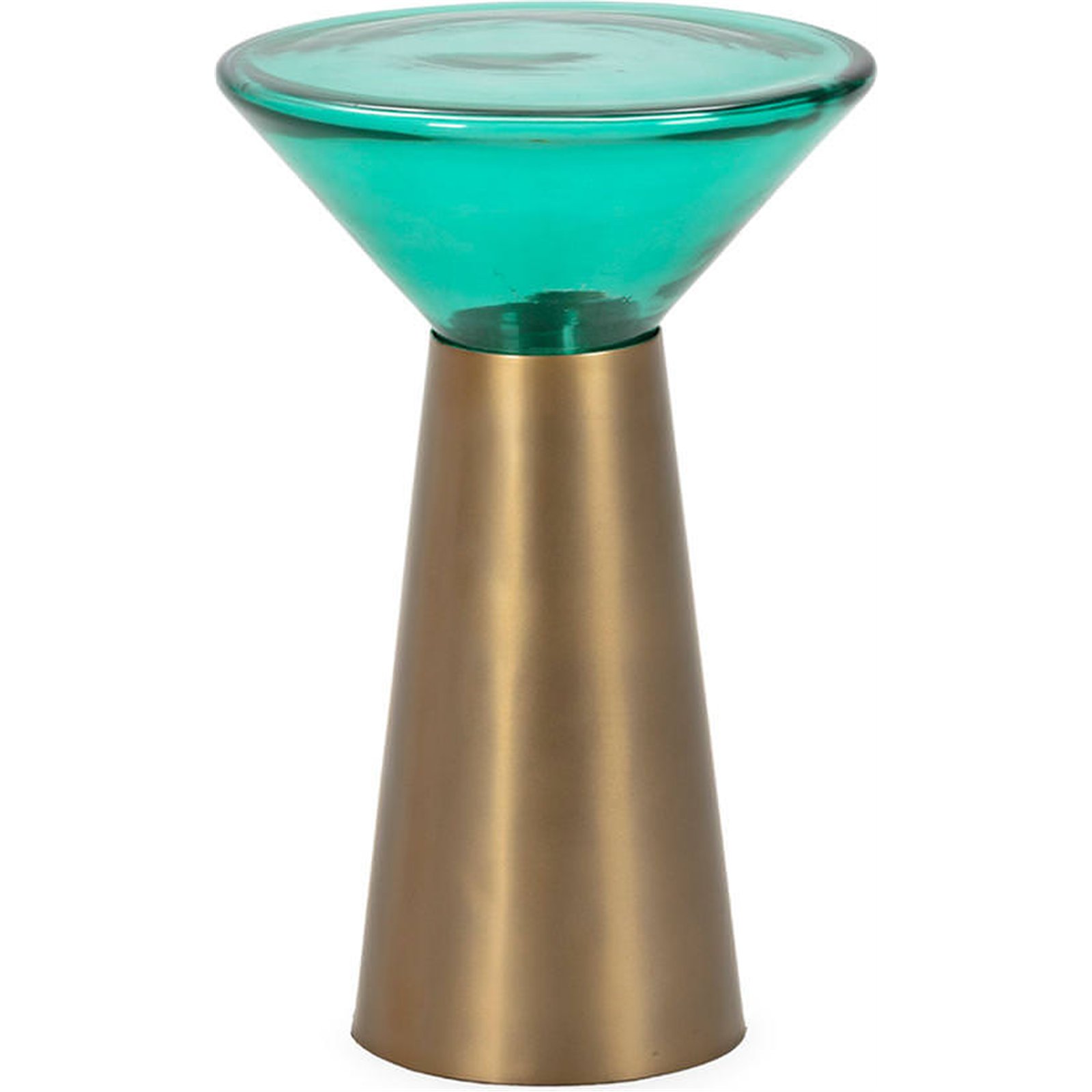 Table d'appoint en verre et métal, RECOLLECTION