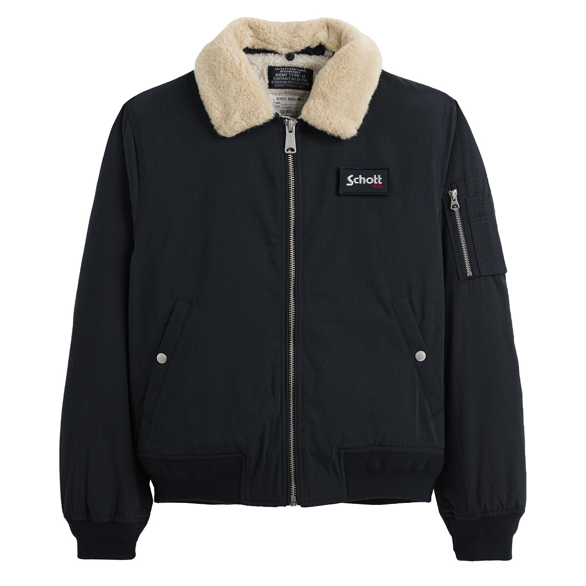 Image of B18 Aviator Jacket with Faux Fur Lining