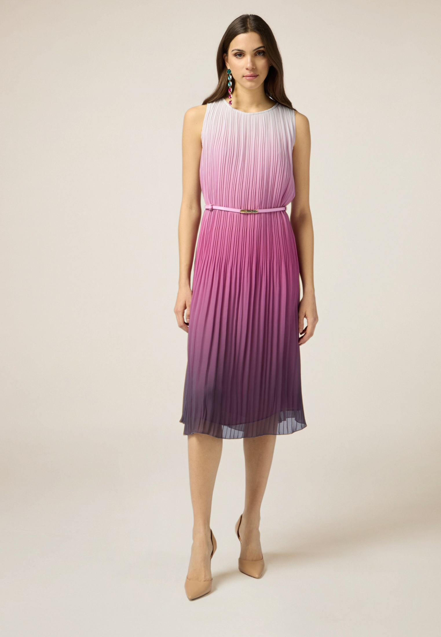 Robe longue plissée dégradée, OLTRE