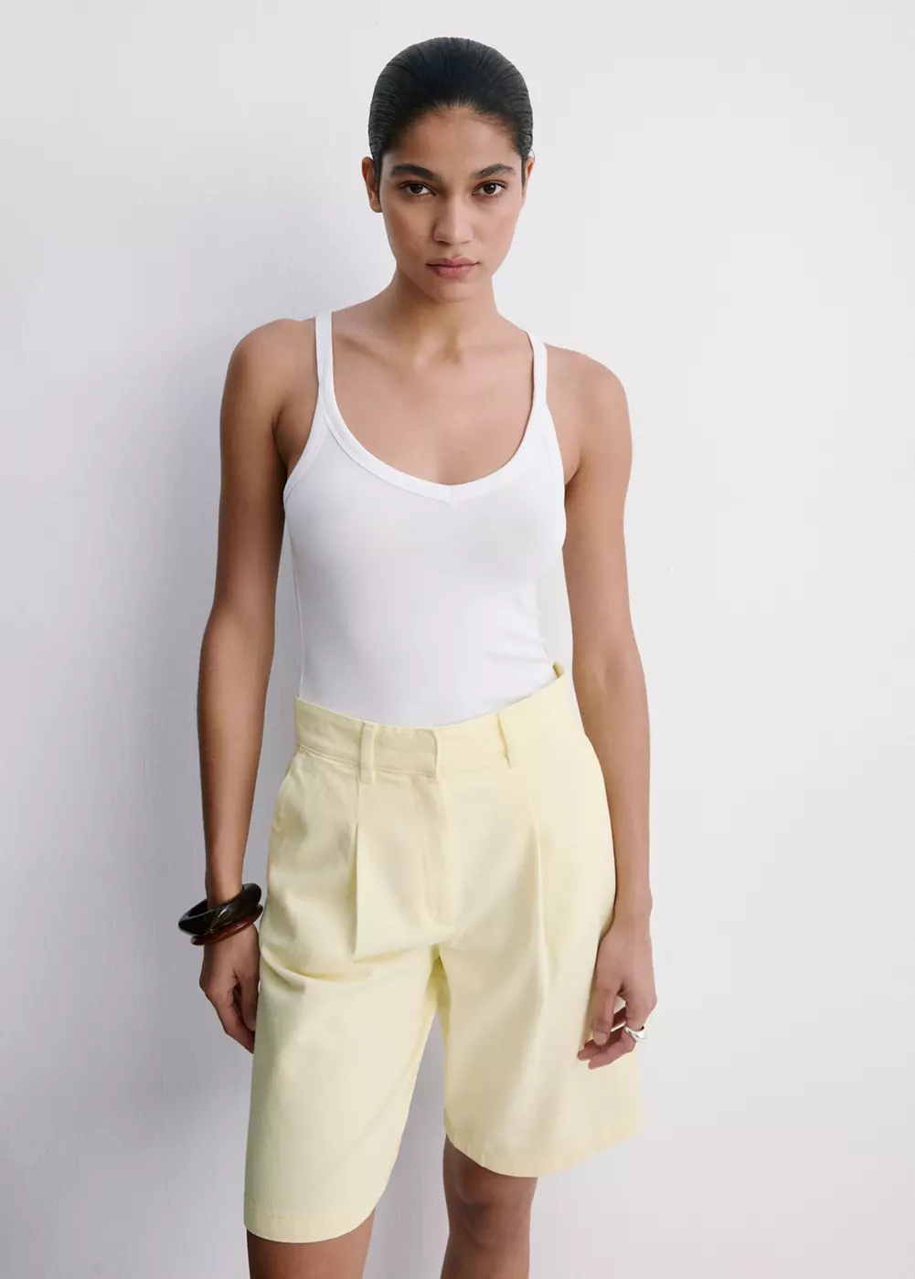 Bermuda denim avec détail boucle, MANGO