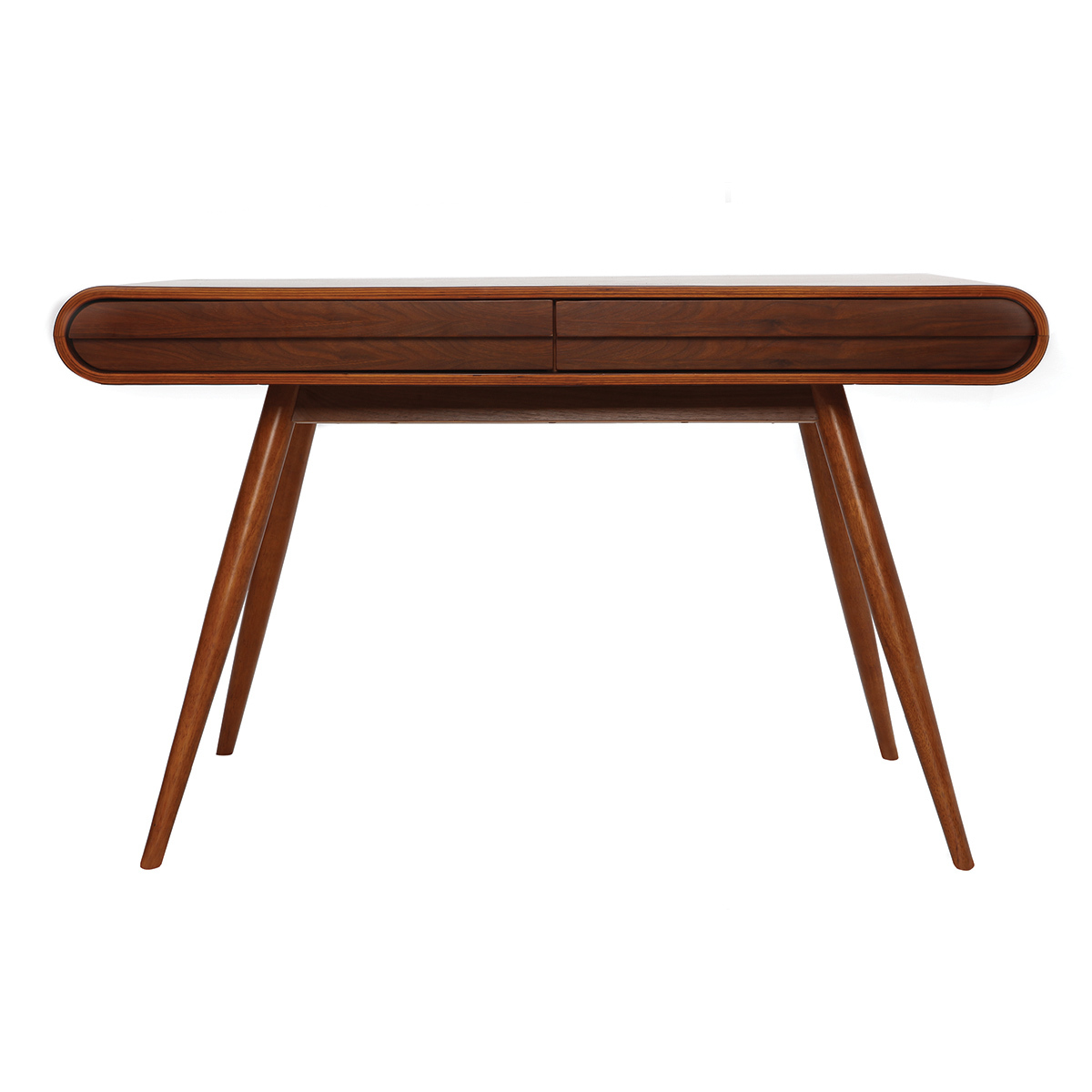 Bureau avec rangements 2 tiroirs scandinave bois clair et blanc L120 cm BJORG, MILIBOO