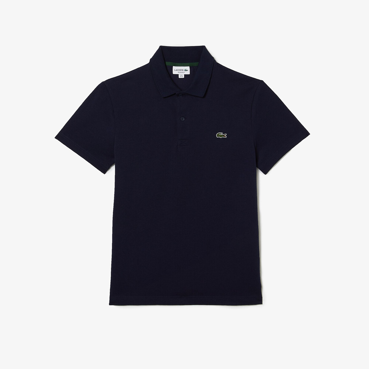 Image of Short Sleeve Polo Shirt in Cotton Mix with Buttoned Collar