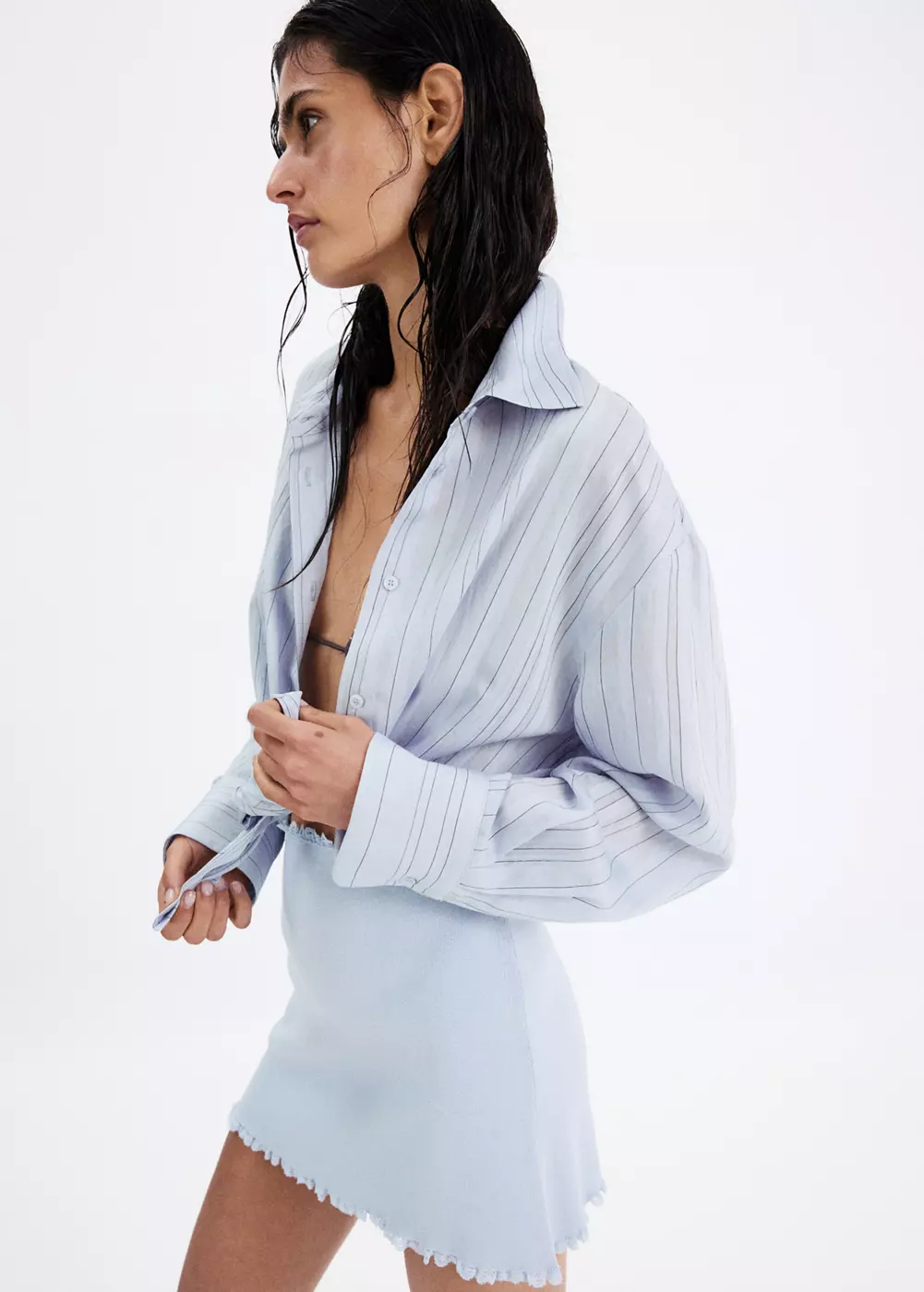 Chemise oversize à rayures, MANGO