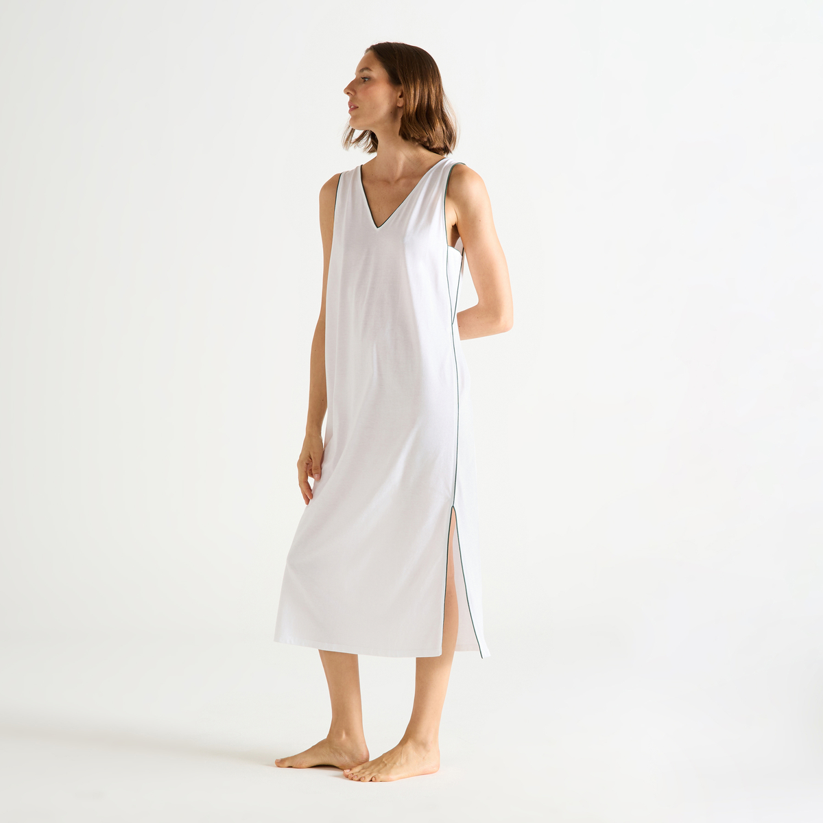 Chemise de nuit longue col v en jersey ONDINE, LAURENCE TAVERNIER
