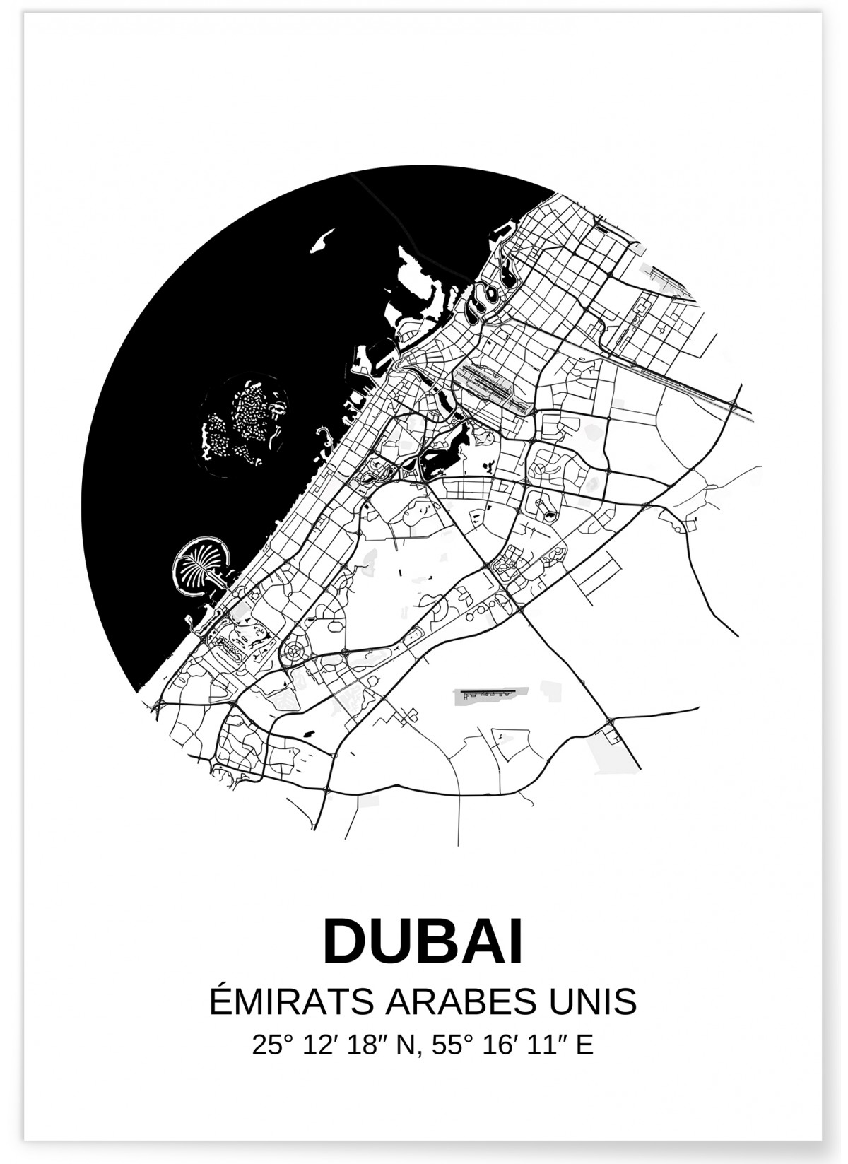 Affiche Carte Dubai, L'AFFICHERIE