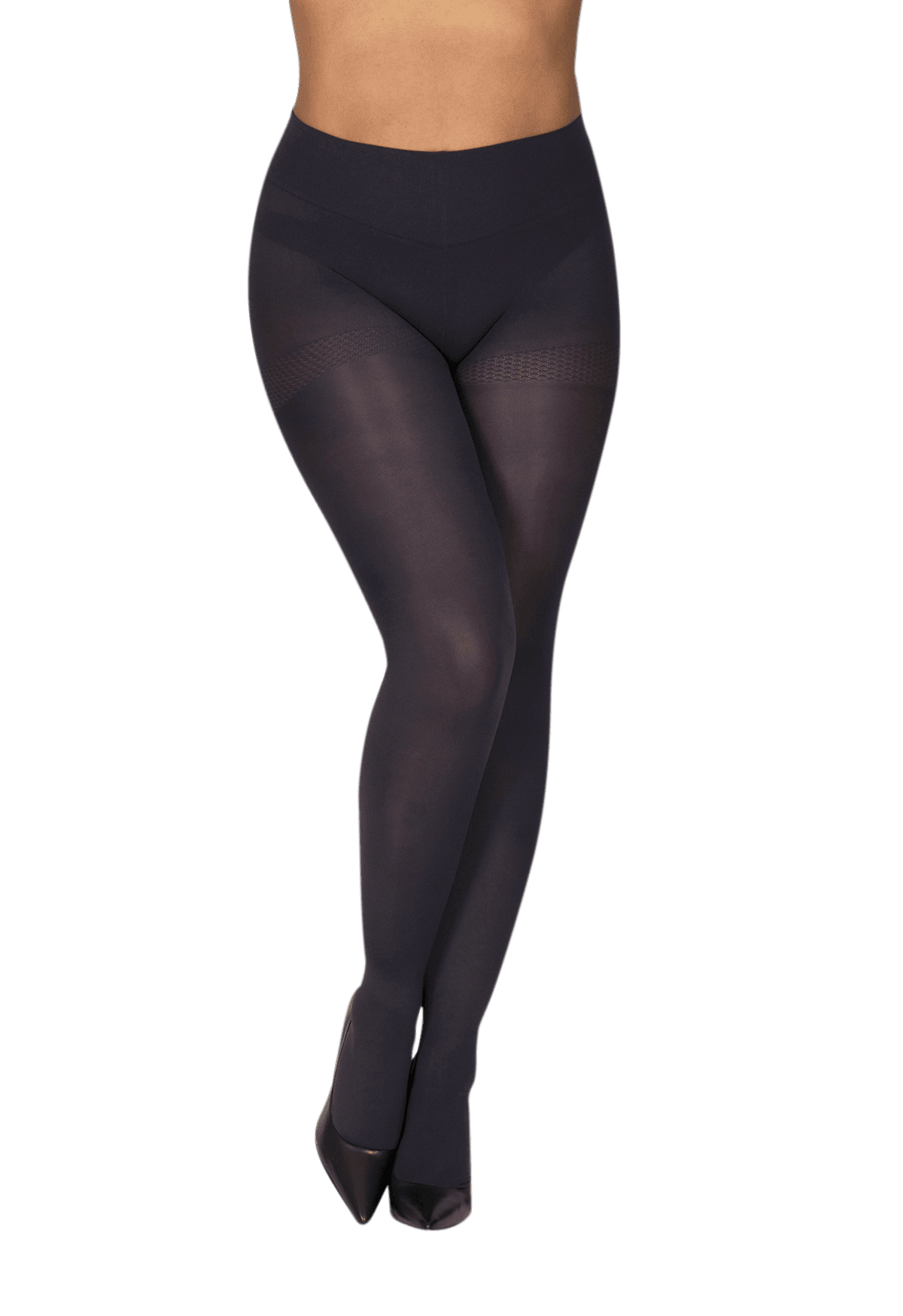 Lot De 2 Collants Femme Motif Cœur - Noir Translucide, Taille Haute, Grande élasticité - Pour Fête Et Quotidien