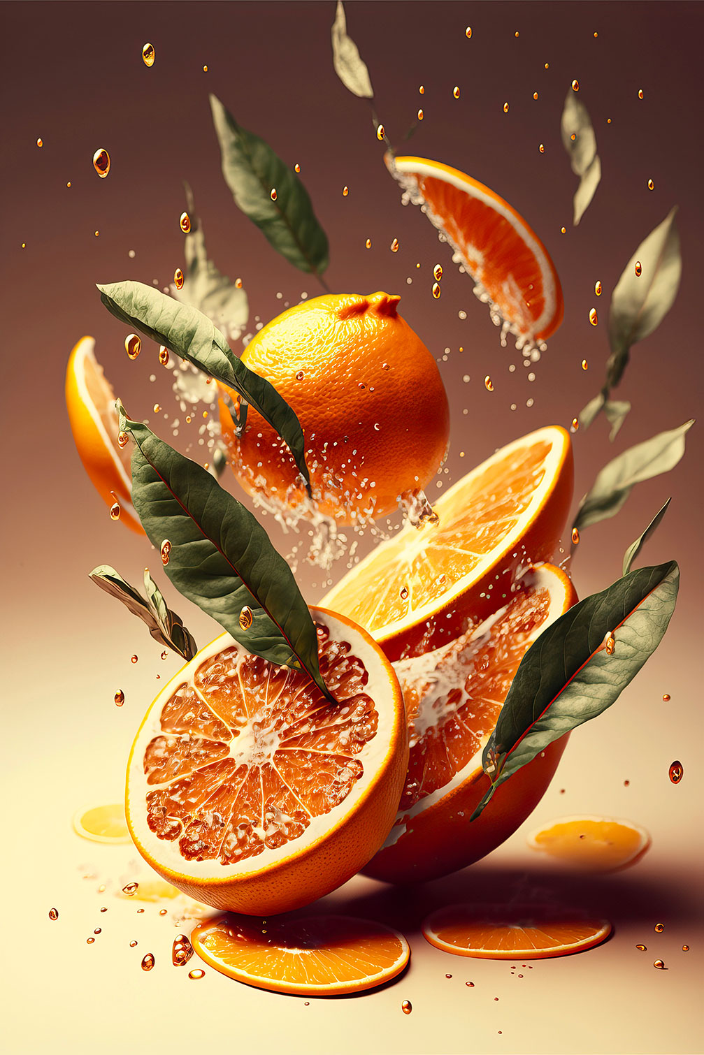 Tableau fruits oranges fraiches, HEXOA