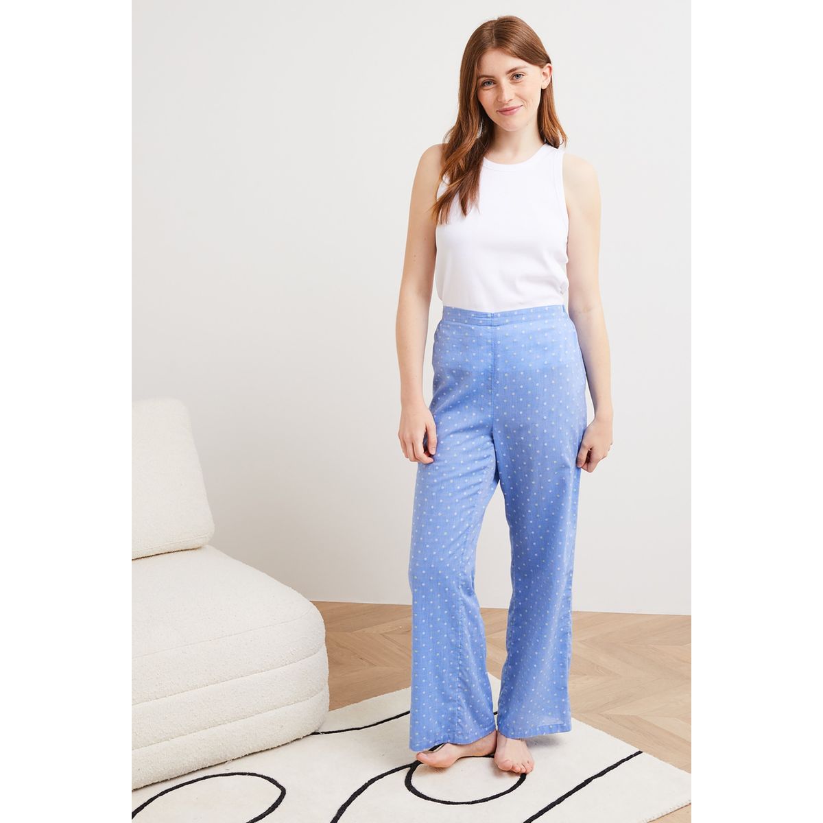 Pantalon large coloré hot sale