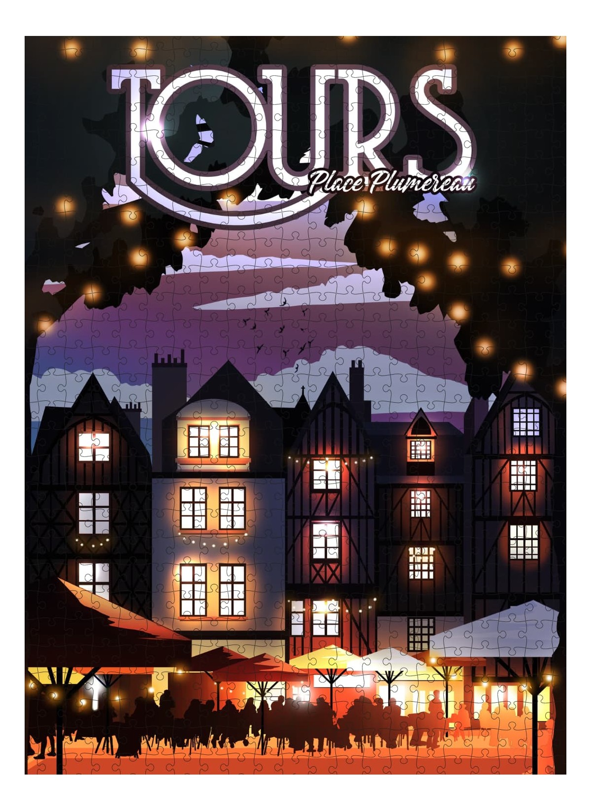 Puzzle Tours - Place Plum' 500 pièces, L'AFFICHERIE
