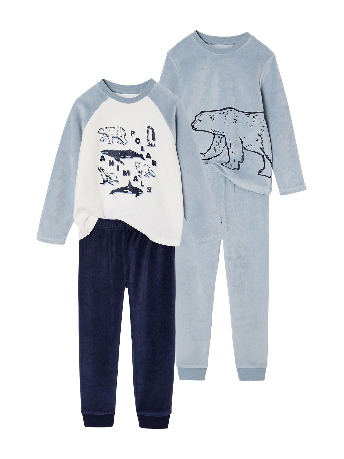 Lot 2 Pyjamas Velours animaux polaires, VERTBAUDET