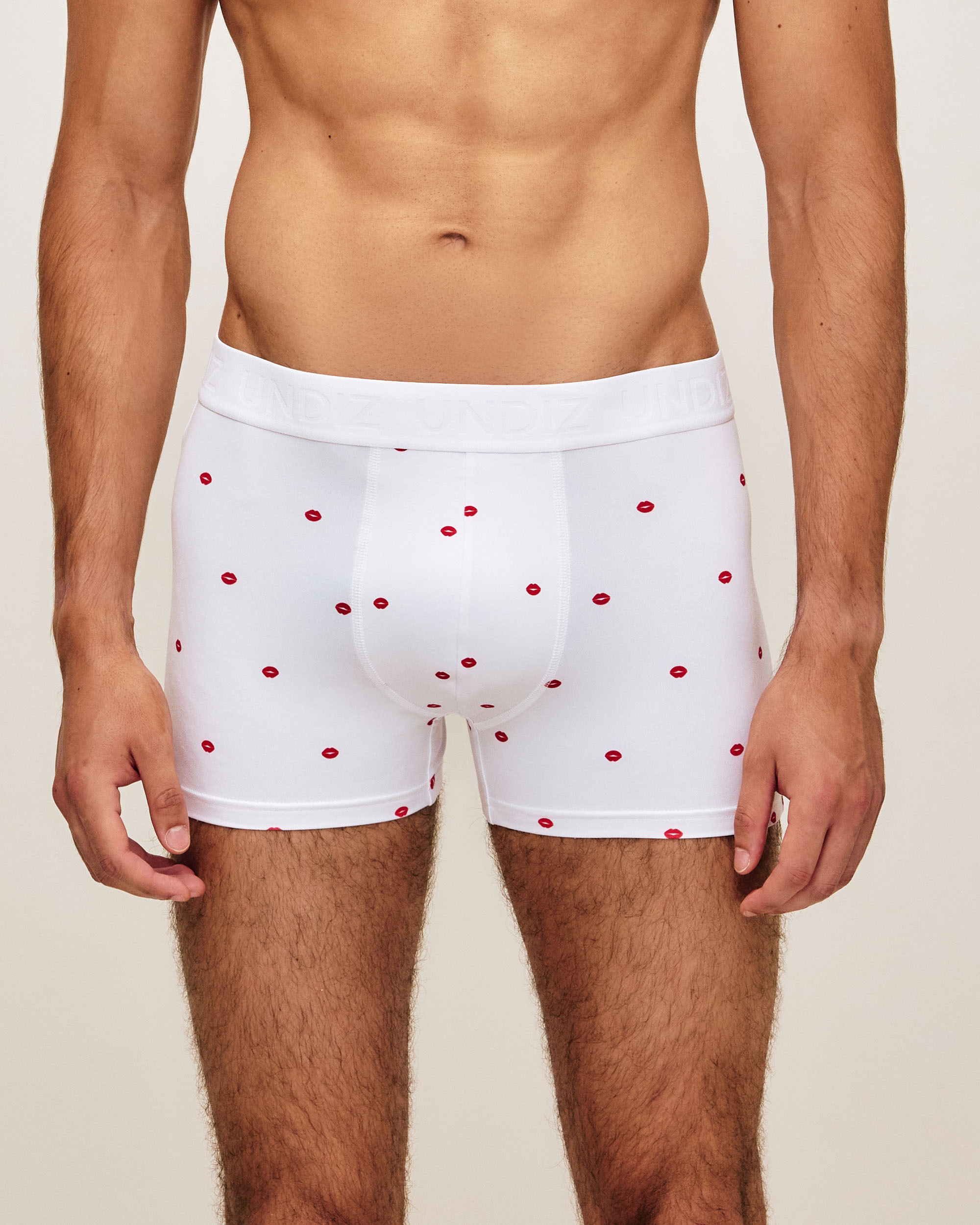 Boxer en microfibre à motif bouches REPEATIZ ROUGE, UNDIZ