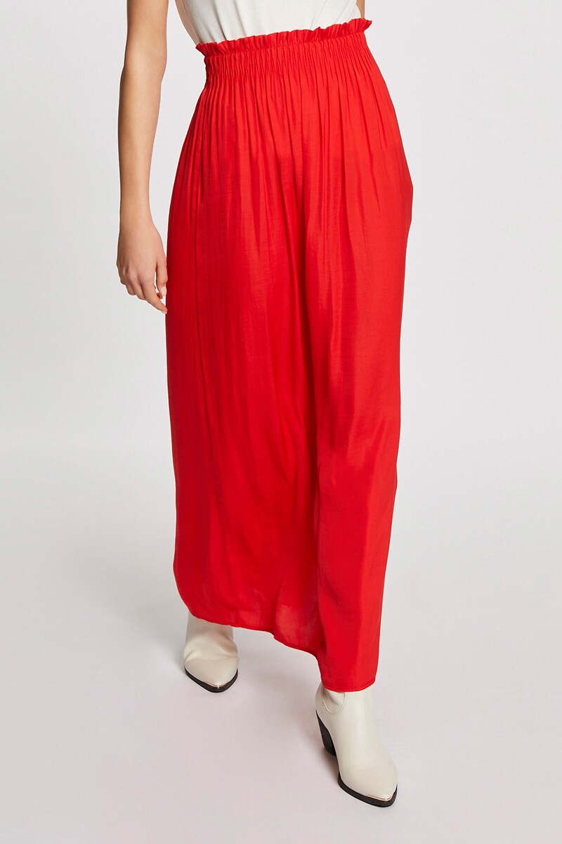 Lange soepele rok met een elastische taille