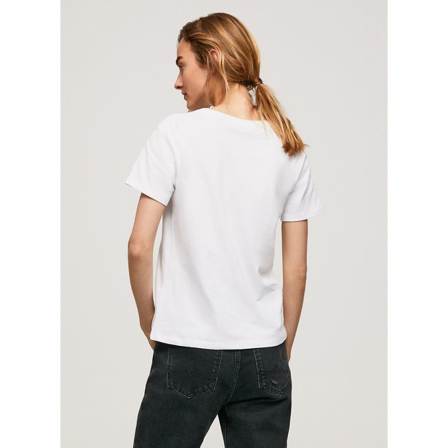 lago Titicaca Reducción de precios especificar Camiseta con cuello redondo de manga corta y motivo delante blanco Pepe  Jeans | La Redoute