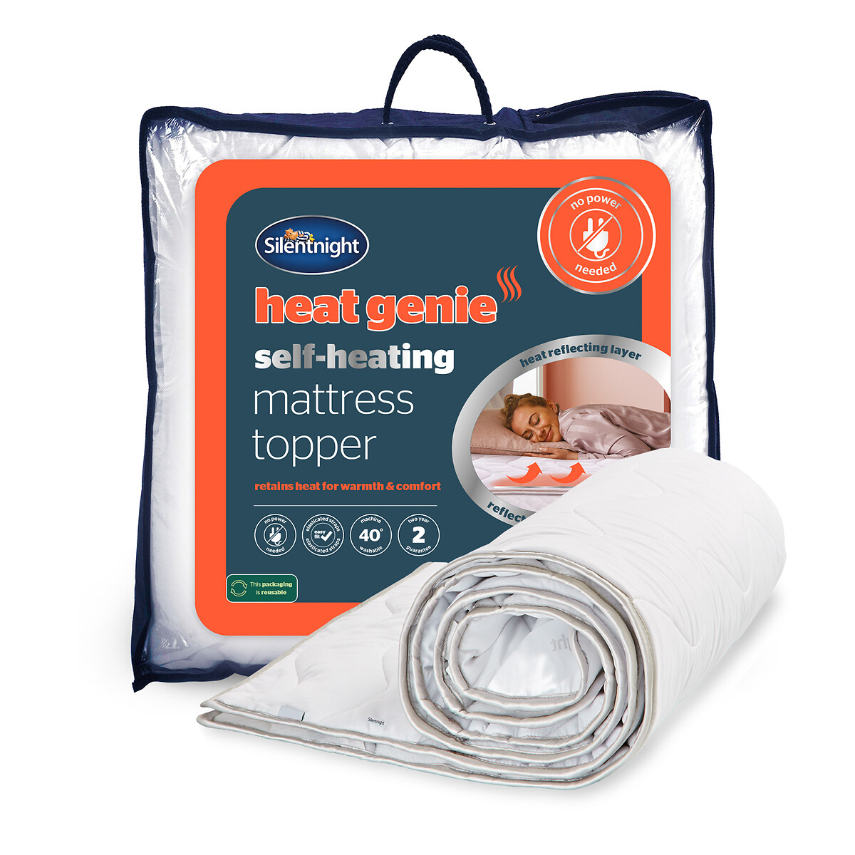 Self Heating Heat Genie Mattress Topper, SILENTNIGHT