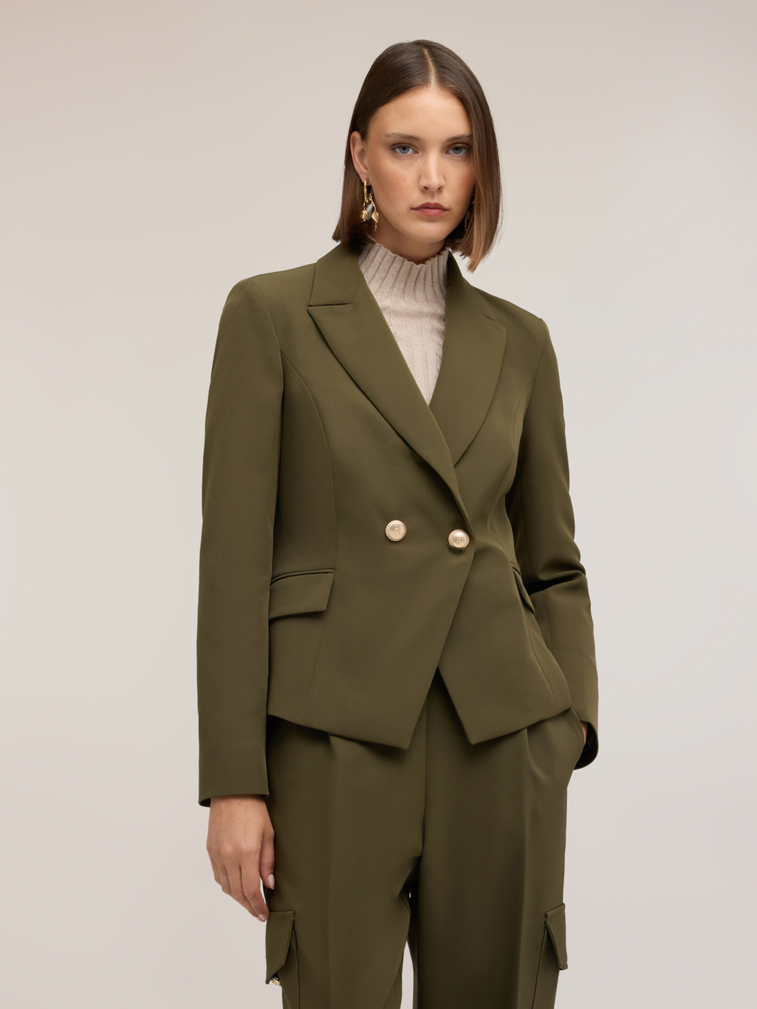 Blazer croisé avec boutons bijoux, MOTIVI