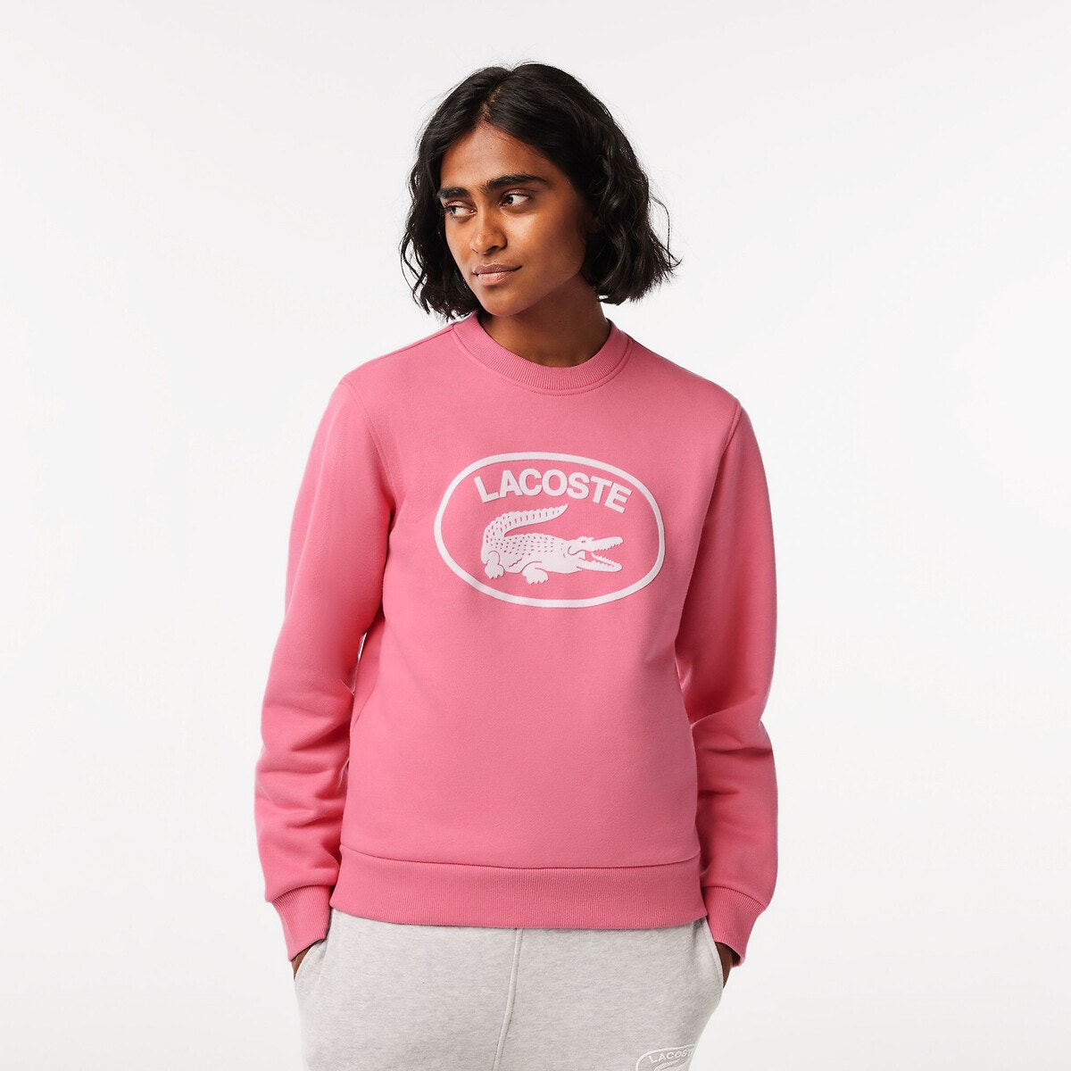 Sweat lacoste best sale gris femme