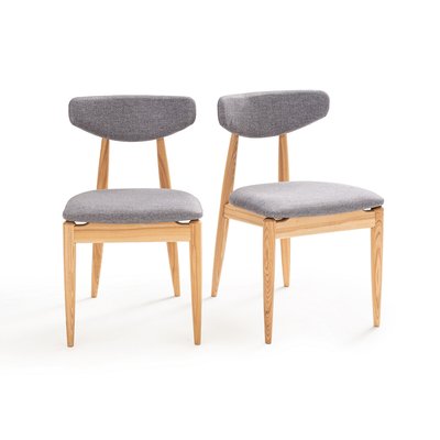 Set van 2 vintage stoelen in essenhout, Nochy LA REDOUTE INTERIEURS